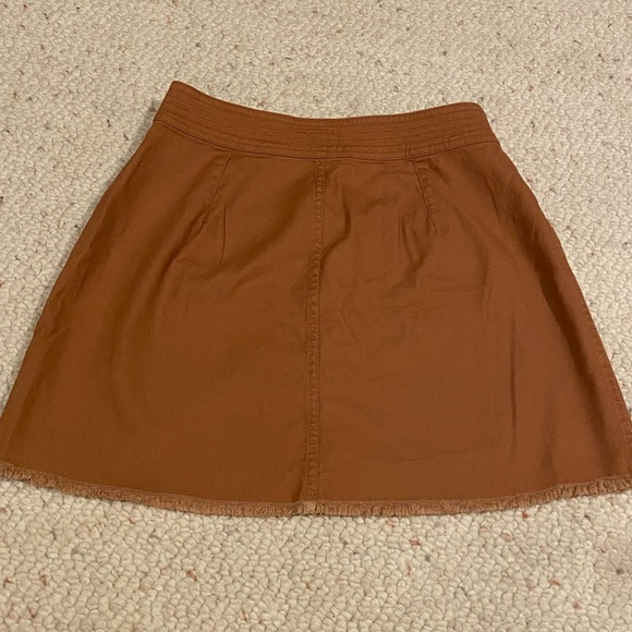 Madewell Fall Brown A-Line Button Skirt - Picture 2 of 3